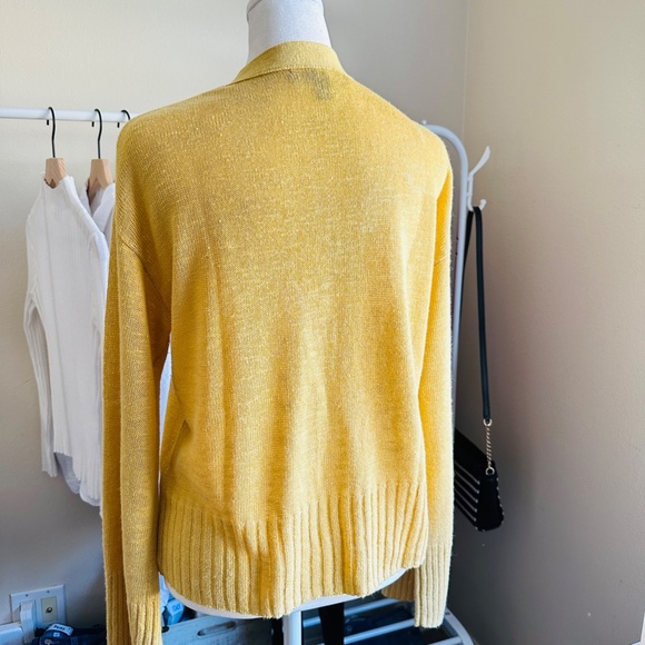 Banana Republic Relaxed Cropped Cardigan Goldenrod sz. S - Picture 4 of 8